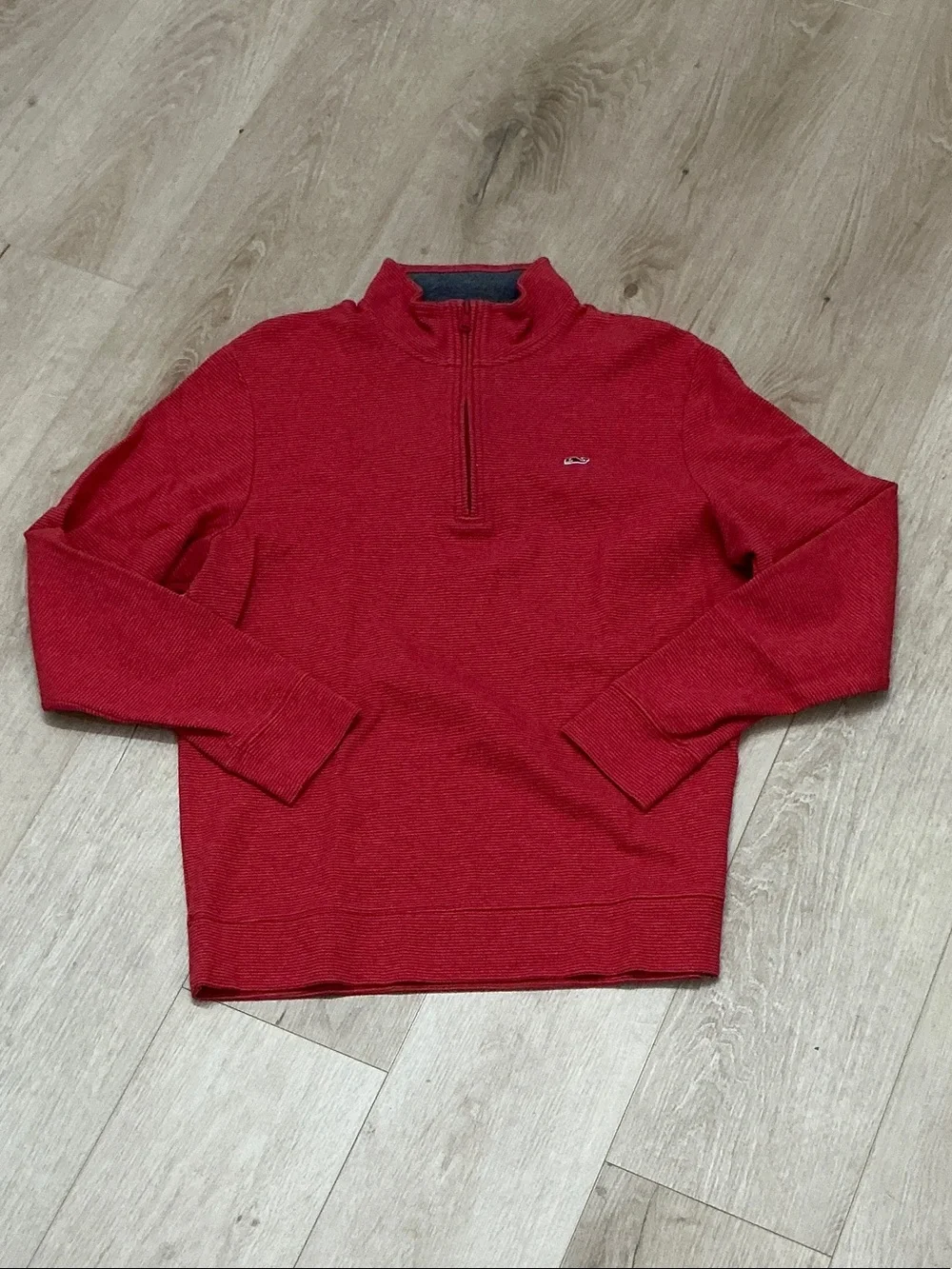 Vineyard Vines Men's Red Quarter-Zip Sweater